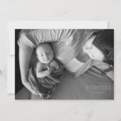 エレガントな淡い青の蝶結びの男の子のベビーシャワーフォト サンキューカード (裏面)