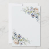 エレガントな淡青色の花模様の25周年結婚記念日 招待状 (裏面)