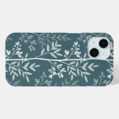 エレガントな深い森のティール系花柄シルエット Case-Mate iPhoneケース (裏面 (横))