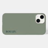 エレガントな深い森の緑のミニマリストROULIV iPhone Case-Mate iPhoneケース (裏面 (横))