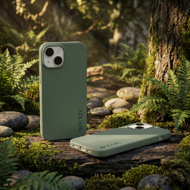 エレガントな深い森の緑のミニマリストROULIV iPhone Case-Mate iPhone 14ケース