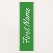 エレガントな深緑色の背景及び薄い灰色の名前 ヨガマット (正面)