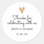 エレガントな清潔な結婚式のお礼 ラウンドシール (正面)