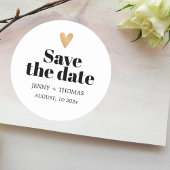 エレガントな清潔な結婚式のゴールドハートのSave the Date ラウンドシール