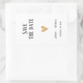 エレガントな清潔な結婚式のゴールドハートのSave the Date 長方形シール (バッグ)