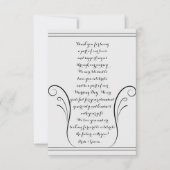 エレガントな渦巻き ウェディング サンクス カード (正面)