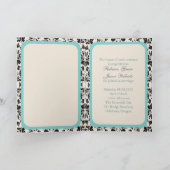 エレガントな渦巻き ヴィンテージ リリー フローラル ピーコック ウェディング 招待状 (内部)