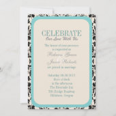 エレガントな渦巻き ヴィンテージ リリー フローラル ペコック ウェディング 招待状 (正面)