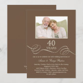 エレガントな渦巻き 結婚記念日 フォト 招待状 (正面/裏面)