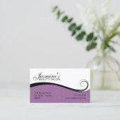 エレガントな渦巻のサロンのラベンダー 予約カード (スタンド正面)
