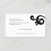 エレガントな渦巻のサロン 予約カード (裏面)