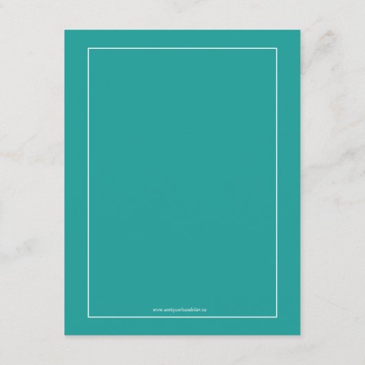 エレガントな渦巻のターコイズの調節カード エンクロージャーカード (裏面)