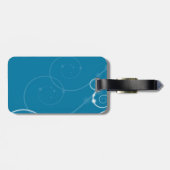 エレガントな渦巻のモノグラムのな青 ラゲッジタグ (裏面横)