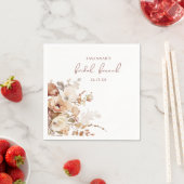 エレガントな温かいバラ色の花のブライダルシャワー スタンダードカクテルナプキン (インサイチュ)