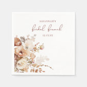 エレガントな温かいバラ色の花のブライダルシャワー スタンダードカクテルナプキン (正面)