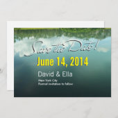 エレガントな湖の風景 Save the Date 発表 セーブザデート (正面/裏面)