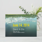 エレガントな湖景色の結婚式 Save the Date 発表 セーブザデート (スタンド正面)