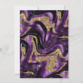 エレガントな溶けたパープル＆ゴールドグリッター60歳の誕生日 招待状 (裏面)