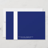 エレガントな濃紺の白いリボンのブライダルシャワー 招待状 (裏面)