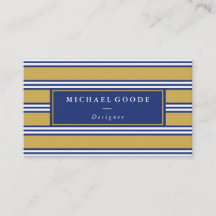 エレガントな濃紺及びマスタードは縞で飾ります