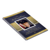 エレガントな濃紺及び金ゴールドの記念の来客名簿 ノートブック (右側)