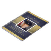 エレガントな濃紺及び金ゴールドの記念の来客名簿 ノートブック (左側)