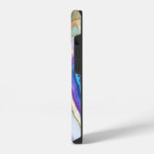 エレガントな濃紺大理石デザイン iPhoneケース (左側面)
