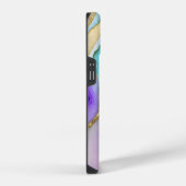 エレガントな濃紺大理石デザイン iPhoneケース (右側面)