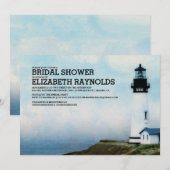 エレガントな灯台 ブライダルシャワー 招待状 (正面/裏面)