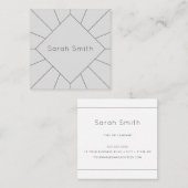エレガントな灰色および白い四角の名刺 スクエア名刺 (正面/裏面)
