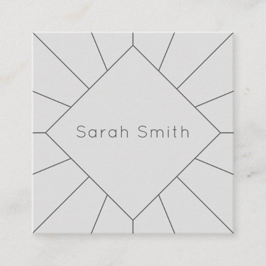エレガントな灰色および白い四角の名刺 スクエア名刺 (正面)