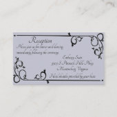 エレガントな灰色および黒い流れるつる植物の花柄 エンクロージャーカード (正面)