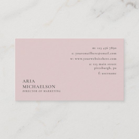 エレガントな灰色のかわいらしい赤面の花花束 名刺 (裏面)