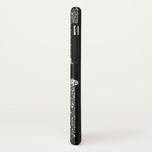 エレガントな灰色のグリッターのパーソナライズなiPhone Xの場合 Case-Mate iPhoneケース (裏面/左)