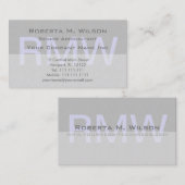 エレガントな灰色のモノグラムのカスタムは会計士CPAを着色します 名刺 (正面/裏面)