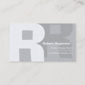 エレガントな灰色のレトロの大きい重母音活字R 名刺 (裏面)