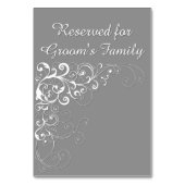 エレガントな灰色の予約結婚式のテーブルカード テーブルナンバー (裏面)