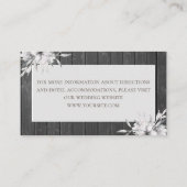 エレガントな灰色の素朴。 結婚式の詳細 エンクロージャーカード (裏面)