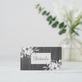 エレガントな灰色の素朴。 結婚式の詳細 エンクロージャーカード (スタンド正面)