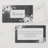 エレガントな灰色の素朴。 結婚式の詳細 エンクロージャーカード (正面/裏面)