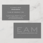 エレガントな灰色の織り目加工のモノグラムによって集中させるクラシック 名刺 (正面/裏面)