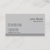 エレガントな灰色のAppsの開発者の名刺 名刺 (裏面)