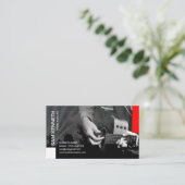 エレガントな灰色コンサートのギタリストの先生 名刺 (スタンド正面)