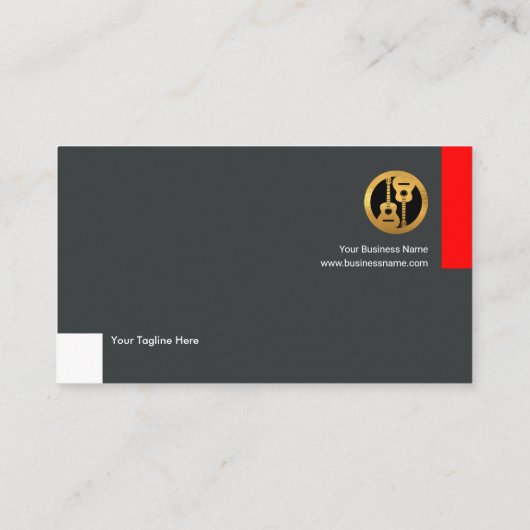 エレガントな灰色コンサートのギタリストの先生 名刺 (裏面)