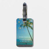 エレガントな熱帯ハワイのヤシの木のひもライト ラゲッジタグ (裏面縦)