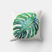 エレガントな熱帯ハワイMonsteraの葉の写真 クッション (裏面)