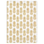 エレガントな熱帯ホワイトゴールドのパイナップルパターン クリップボード (裏面)