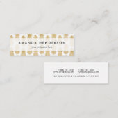 エレガントな熱帯ホワイトゴールドのパイナップルパターン スキニー名刺 (正面/裏面)