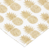 エレガントな熱帯ホワイトゴールドのパイナップルパターン テーブルクロス (アングル)
