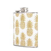 エレガントな熱帯ホワイトゴールドのパイナップルパターン フラスク (左)